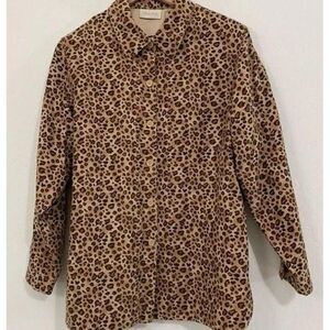 Studio Works size 2x leopard print button‎ up